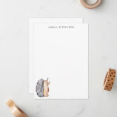 Cute Waterverf Hedgel - Aangepaste schrijfbenodigd Notitiekaartje (Voorkant / Achterkant in situ)