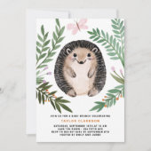 Cute Waterverf Hedgel Baby shower Brunch Kaart (Voorkant)