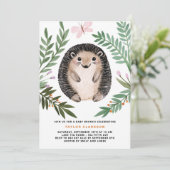 Cute Waterverf Hedgel Baby shower Brunch Kaart (Staand voorkant)