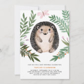 Cute Waterverf Hedgel Greenery Baby Sprinkle Kaart (Voorkant)