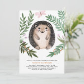 Cute Waterverf Hedgel Greenery Baby Sprinkle Kaart (Staand voorkant)