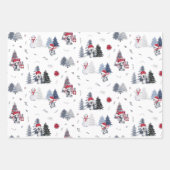 Cute Waterverf Holiday Snowman Kerstmis Patroon Inpakpapier Vel (Voorkant 3)