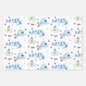 Cute Waterverf Holiday Snowman Kerstmis Patroon Inpakpapier Vel (Voorkant 2)