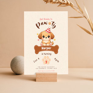 Cute Waterverf Hond Puppies Feestje Verjaardagsfee Kaart