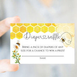Cute Waterverf Honey Bee Honeycomb Raffle Ticket Informatiekaartje