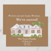 Cute Waterverf House We hebben New Home Announc ve Aankondiging (Voorkant / Achterkant)