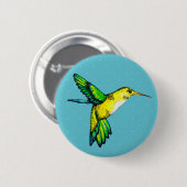 Cute Waterverf Hummingbird & White Stippen Ronde Button 5,7 Cm (Voorkant /achterkant)
