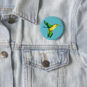Cute Waterverf Hummingbird & White Stippen Ronde Button 5,7 Cm (In situ)