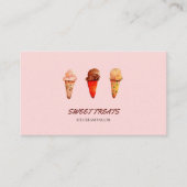 Cute Waterverf Ice Cream Parlor Visitekaartje (Voorkant)