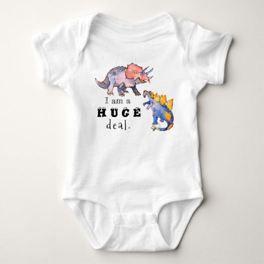 Cute Waterverf Ik ben een enorme Deal Dinosaur Romper (Voorkant)