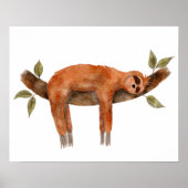 Cute waterverf illustratie slapende dierslang poster (Voorkant)