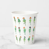 Cute Waterverf Irish Dance Hand-Illustrated Papieren Bekers (Achterkant)