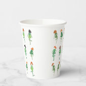 Cute Waterverf Irish Dance Hand-Illustrated Papieren Bekers (Links)