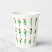Cute Waterverf Irish Dance Hand-Illustrated Papieren Bekers (Voorkant)
