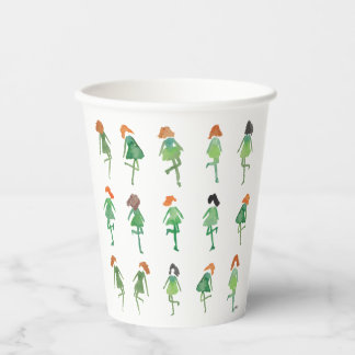 Cute Waterverf Irish Dance Hand-Illustrated Papieren Bekers