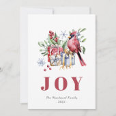 Cute Waterverf Kardinaal kerstfeest Feestdagenkaart (Voorkant)