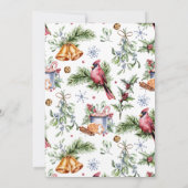 Cute Waterverf Kardinaal kerstfeest Feestdagenkaart (Achterkant)