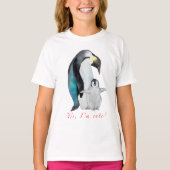 Cute waterverf keperor pinguins t-shirt (Voorkant)