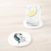 Cute waterverf keperor pinguins zandsteen onderzetter (Zijkant)