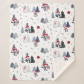 Cute Waterverf Kerstfeestdag Penguin Pattern Sherpa Deken (Voorkant)