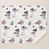 Cute Waterverf Kerstfeestdag Penguin Pattern Sherpa Deken (Voorkant (horizontaal))