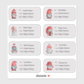 Cute Waterverf Kerstgnomen Gift Label Sticker (Vel)