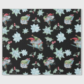 Cute Waterverf kerstgnomen Pattern Cadeaupapier (Vlak)
