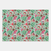 Cute Waterverf kerstgnomen Pattern Inpakpapier Vel (Voorkant 3)