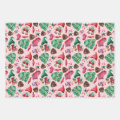 Cute Waterverf kerstgnomen Pattern Inpakpapier Vel (Voorkant 2)