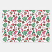 Cute Waterverf kerstgnomen Pattern Inpakpapier Vel (Voorkant)