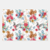 Cute Waterverf Kerstland Woodland Animals Pattern Inpakpapier Vel (Voorkant)
