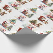 Cute Waterverf Kerstmis Cadeaupapier (Hoek)