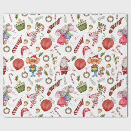 Cute Waterverf Kerstmis Cadeaupapier