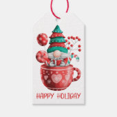 Cute waterverf kerstmis Gnome Gift Labels Cadeaulabel (Voorkant)