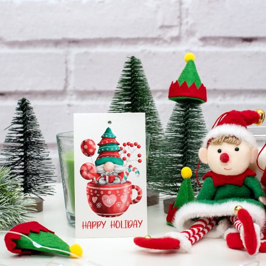 Cute waterverf kerstmis Gnome Gift Labels Cadeaulabel