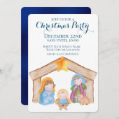 Cute Waterverf Kerstmis Natitivity Scene Kaart (Voorkant / Achterkant)