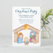 Cute Waterverf Kerstmis Natitivity Scene Kaart (Staand voorkant)