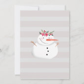 Cute Waterverf Kerstmis Snowman in Winter Kaart (Achterkant)