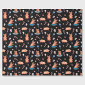 Cute Waterverf-kerstpatronen Cadeaupapier (Vlak)