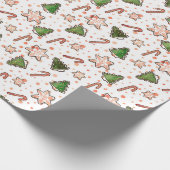 Cute waterverf kerstpatroon cadeaupapier (Hoek)