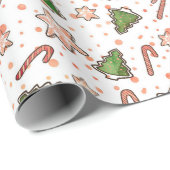 Cute waterverf kerstpatroon cadeaupapier (Rol Hoek)