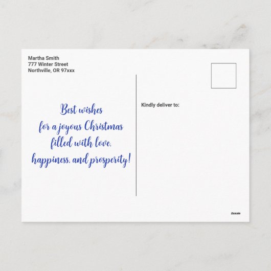 Cute Waterverf kerstRobin  Feestdagenkaart (Achterkant)