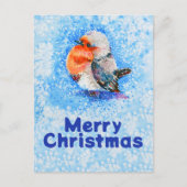Cute Waterverf kerstRobin  Feestdagenkaart (Voorkant)
