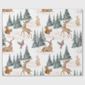 Cute Waterverf Kerstsneeuwbos Cadeaupapier (Vlak)