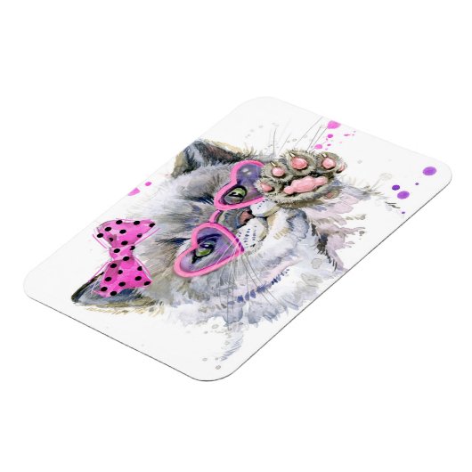 Cute Waterverf Kitten Magneet (Linkerzijde)