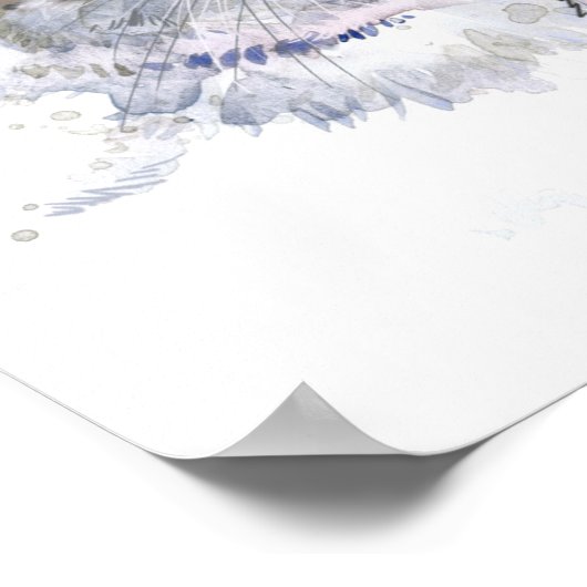 Cute Waterverf Kitten Poster (Hoek)