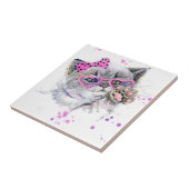 Cute Waterverf Kitten Tegeltje (Zijkant)