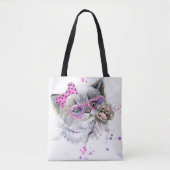Cute Waterverf Kitten Tote Bag (Voorkant)