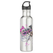 Cute Waterverf Kitten Waterfles (Voorkant)