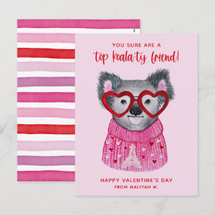 Cute Waterverf Koala Kinder Briefkaart Grootte Val